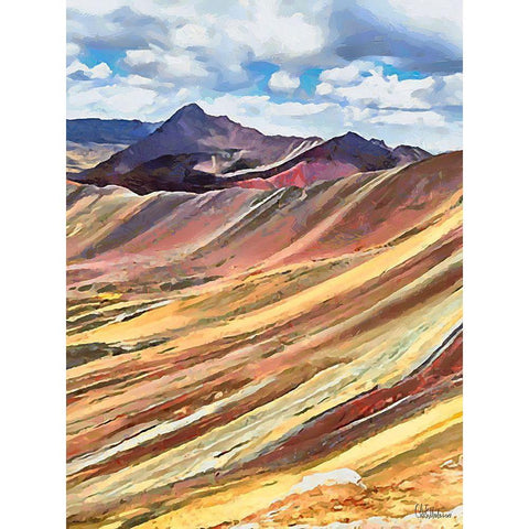Painted Mountains VII Black Modern Wood Framed Art Print with Double Matting by Medeiros, Celito