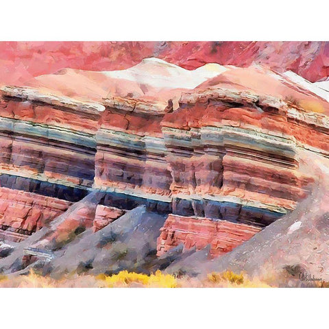 Painted Mountains VIII Gold Ornate Wood Framed Art Print with Double Matting by Medeiros, Celito