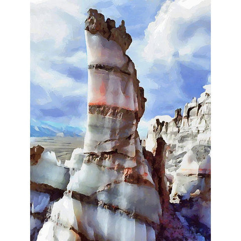 Painted Mountains X Black Modern Wood Framed Art Print with Double Matting by Medeiros, Celito