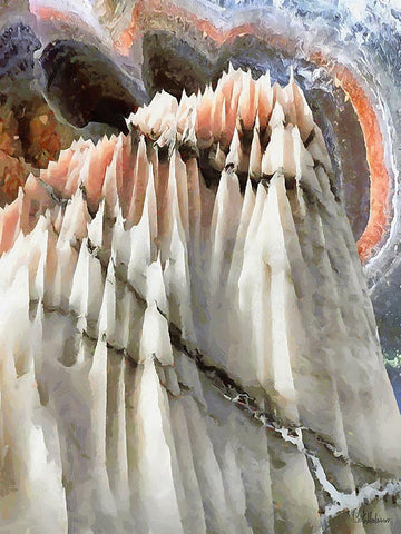 Painted Mountains XI White Modern Wood Framed Art Print with Double Matting by Medeiros, Celito
