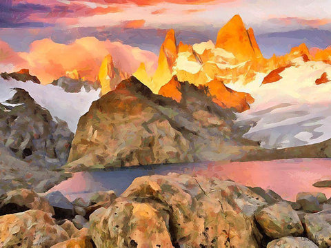 Rocky Nature II White Modern Wood Framed Art Print with Double Matting by Medeiros, Celito