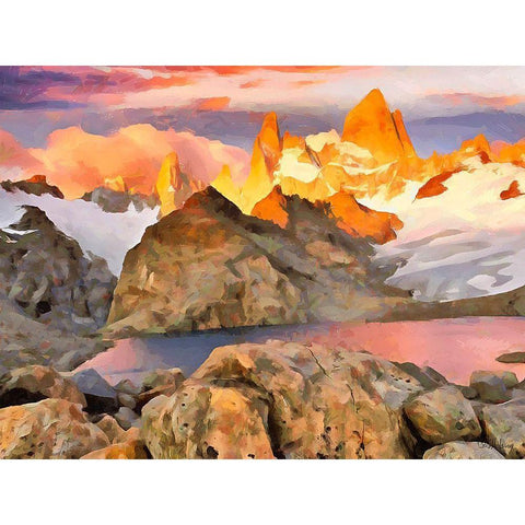 Rocky Nature II Gold Ornate Wood Framed Art Print with Double Matting by Medeiros, Celito