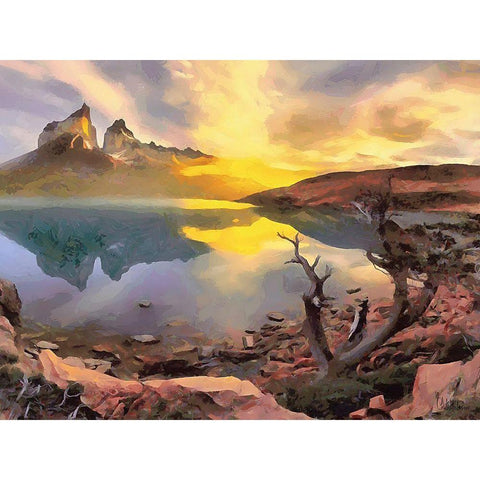 Rocky Nature IV Black Modern Wood Framed Art Print with Double Matting by Medeiros, Celito