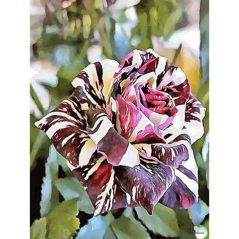 Tulip in White and Purple Colors Gold Ornate Wood Framed Art Print with Double Matting by Medeiros, Celito