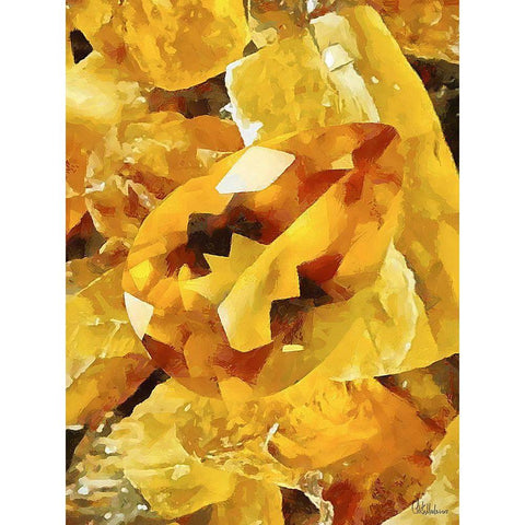 Yellow Precious Stone Black Modern Wood Framed Art Print with Double Matting by Medeiros, Celito