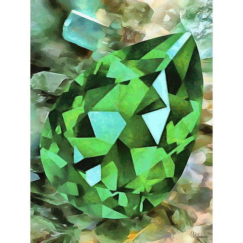 Green Precious Stone Black Modern Wood Framed Art Print with Double Matting by Medeiros, Celito