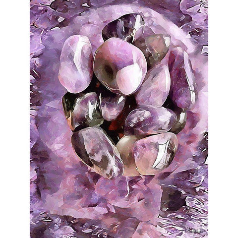 Pink Precious Stone Black Modern Wood Framed Art Print by Medeiros, Celito