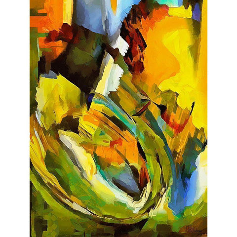 Kandinsky Inspiration II Gold Ornate Wood Framed Art Print with Double Matting by Medeiros, Celito