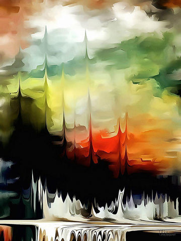 Kandinsky Inspiration III Black Ornate Wood Framed Art Print with Double Matting by Medeiros, Celito