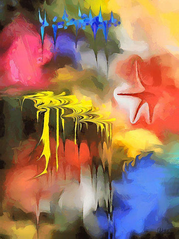 Kandinsky Inspiration IV White Modern Wood Framed Art Print with Double Matting by Medeiros, Celito