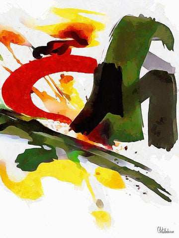 Kandinsky Inspiration V Black Ornate Wood Framed Art Print with Double Matting by Medeiros, Celito