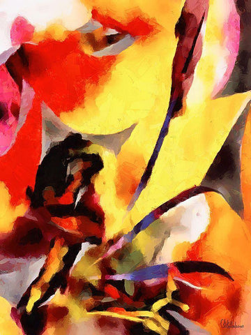 Kandinsky Inspiration VIII White Modern Wood Framed Art Print with Double Matting by Medeiros, Celito