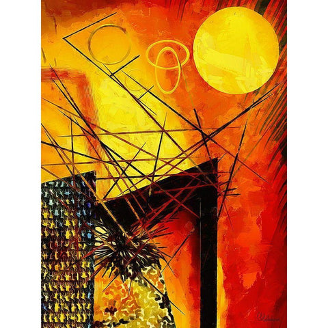 Kandinsky Inspiration IX Gold Ornate Wood Framed Art Print with Double Matting by Medeiros, Celito