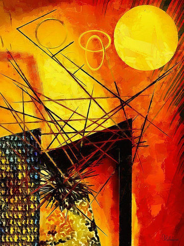 Kandinsky Inspiration IX White Modern Wood Framed Art Print with Double Matting by Medeiros, Celito