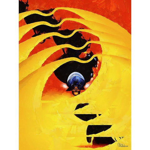 Kandinsky Inspiration X Black Modern Wood Framed Art Print with Double Matting by Medeiros, Celito