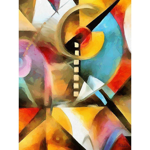 Kandinsky Inspiration XI Black Modern Wood Framed Art Print by Medeiros, Celito