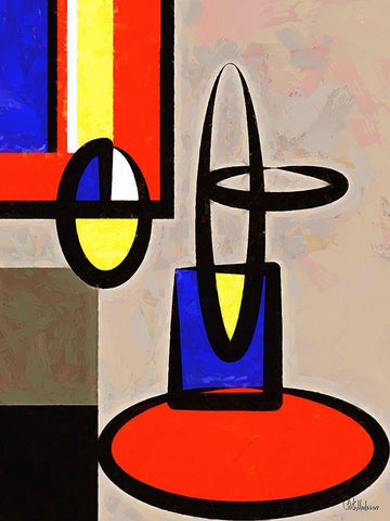 Kandinsky Inspiration XII Black Ornate Wood Framed Art Print with Double Matting by Medeiros, Celito