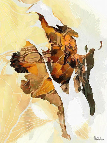 Dance on the Map Black Ornate Wood Framed Art Print with Double Matting by Medeiros, Celito
