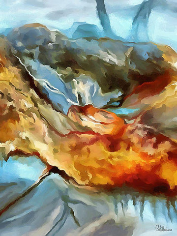 Kandinsky Inspiration XV White Modern Wood Framed Art Print with Double Matting by Medeiros, Celito