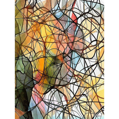 Kandinsky Inspiration XVI White Modern Wood Framed Art Print by Medeiros, Celito