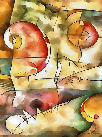 Kandinsky Inspiration XVII Black Ornate Wood Framed Art Print with Double Matting by Medeiros, Celito