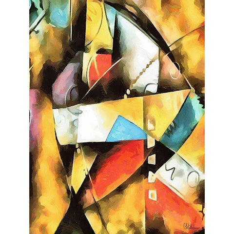 Kandinsky Inspiration XX Black Modern Wood Framed Art Print by Medeiros, Celito