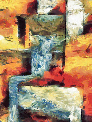 Kandinsky Inspiration XXII Black Ornate Wood Framed Art Print with Double Matting by Medeiros, Celito