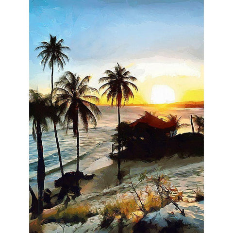 Sunset in Paradise I Black Modern Wood Framed Art Print by Medeiros, Celito
