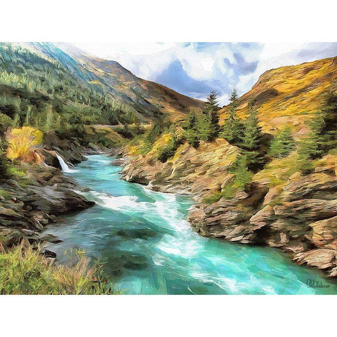 River in Forest III White Modern Wood Framed Art Print by Medeiros, Celito