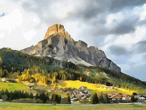 Dolomites Black Ornate Wood Framed Art Print with Double Matting by Medeiros, Celito