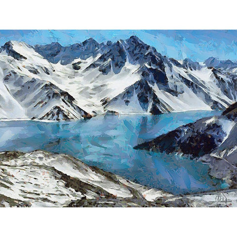 Northern Mountains II Black Modern Wood Framed Art Print with Double Matting by Medeiros, Celito