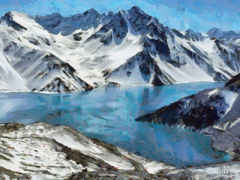 Northern Mountains II Black Ornate Wood Framed Art Print with Double Matting by Medeiros, Celito