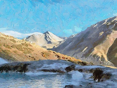 Northern Mountains IV Black Ornate Wood Framed Art Print with Double Matting by Medeiros, Celito