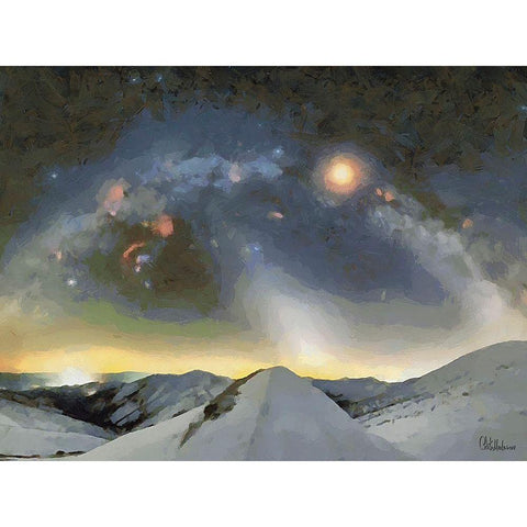 Milky Way XI Gold Ornate Wood Framed Art Print with Double Matting by Medeiros, Celito