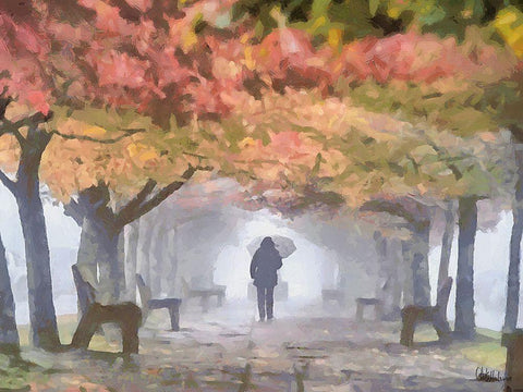 A foggy Day White Modern Wood Framed Art Print with Double Matting by Medeiros, Celito