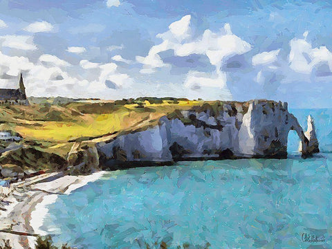 White Cliffs White Modern Wood Framed Art Print with Double Matting by Medeiros, Celito