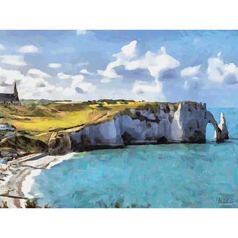 White Cliffs Black Modern Wood Framed Art Print with Double Matting by Medeiros, Celito