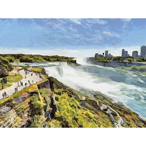 Niagara Falls III Gold Ornate Wood Framed Art Print with Double Matting by Medeiros, Celito