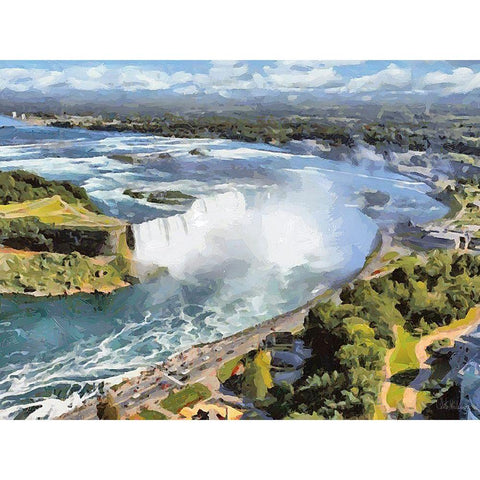 Niagara Falls IV Gold Ornate Wood Framed Art Print with Double Matting by Medeiros, Celito