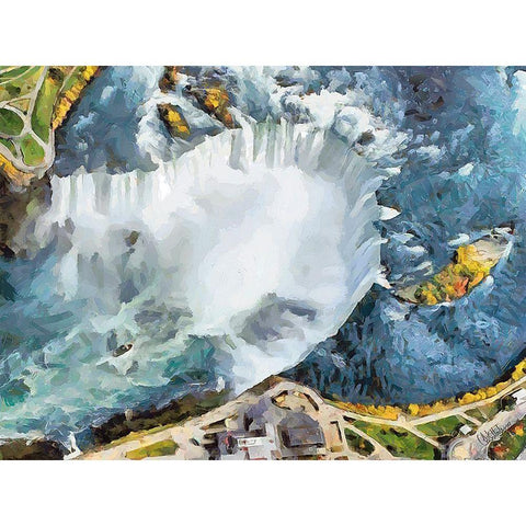 Niagara Falls V Black Modern Wood Framed Art Print by Medeiros, Celito