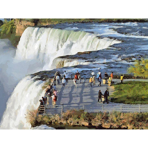 Niagara Falls VI Black Modern Wood Framed Art Print by Medeiros, Celito