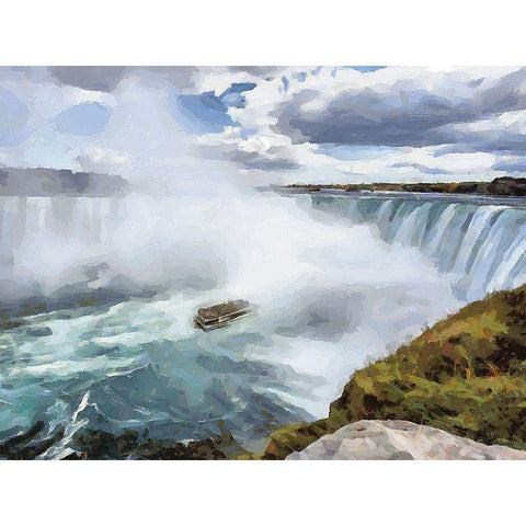 Niagara Falls VII Black Modern Wood Framed Art Print by Medeiros, Celito