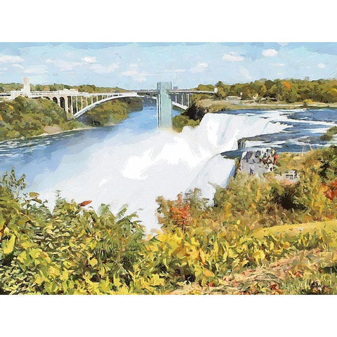 Niagara Falls VIII Gold Ornate Wood Framed Art Print with Double Matting by Medeiros, Celito