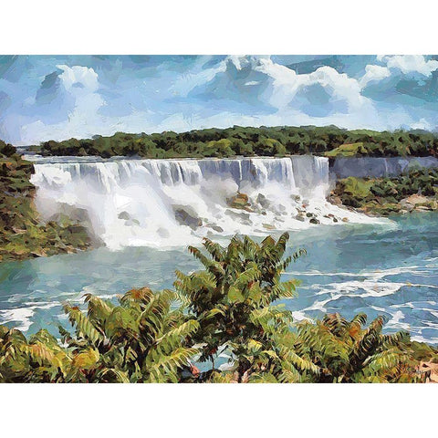 Niagara Falls X Black Modern Wood Framed Art Print with Double Matting by Medeiros, Celito