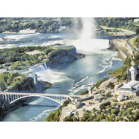 Niagara Falls XI Black Modern Wood Framed Art Print with Double Matting by Medeiros, Celito