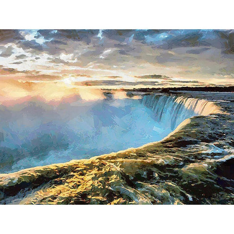 Niagara Falls XII Black Modern Wood Framed Art Print by Medeiros, Celito