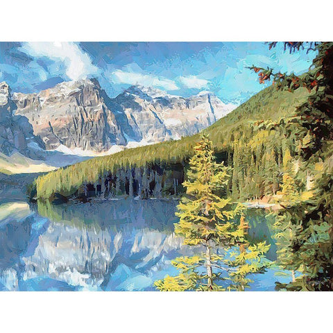 Lake Louise Black Modern Wood Framed Art Print by Medeiros, Celito