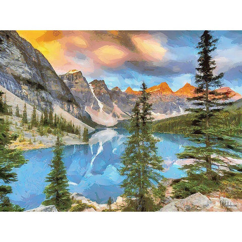 Moraine Lake  Gold Ornate Wood Framed Art Print with Double Matting by Medeiros, Celito