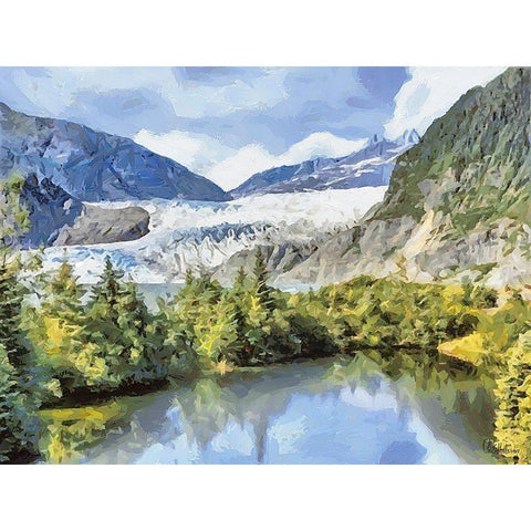 Glacier Black Modern Wood Framed Art Print by Medeiros, Celito