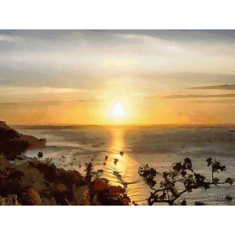 Sunset above the Lake Ontario Black Modern Wood Framed Art Print by Medeiros, Celito